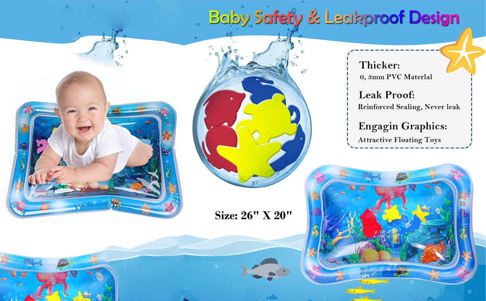 Baby Kids Water Play Mat | Leakproof Water Play Mat | Fun Activity Play Center Indoor and Outdoor Water Play Mat for Baby