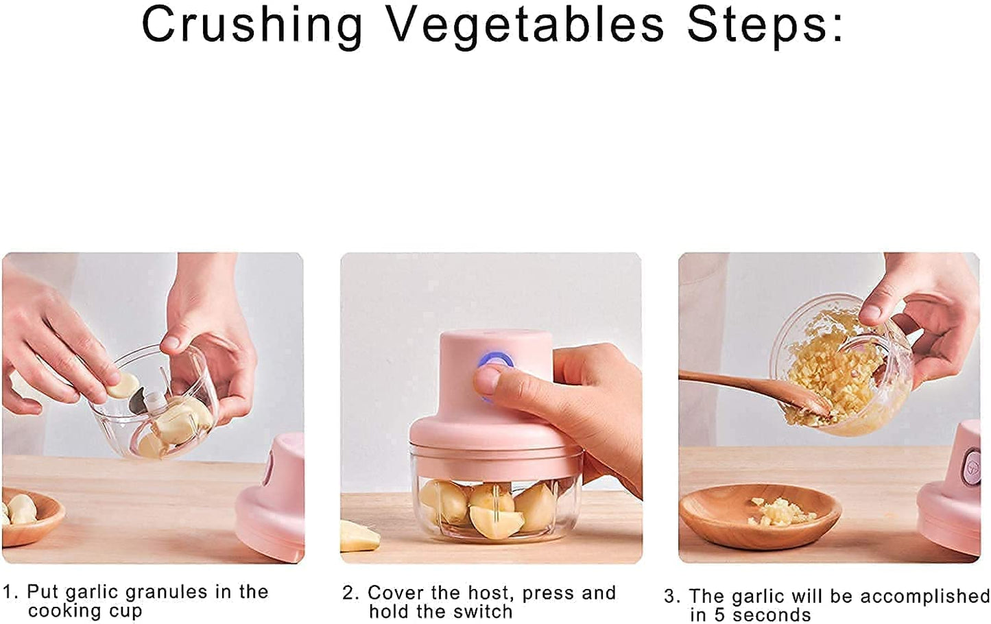 Electric Mini Garlic Chopper – USB Rechargeable 250ml