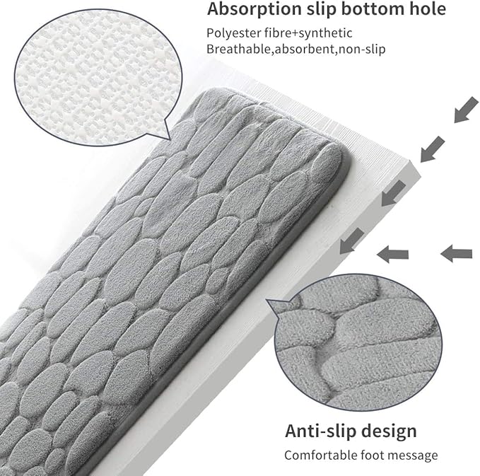 Super Water Absorbent Bath Mats for Bathroom/Machine Washable Bath Rugs