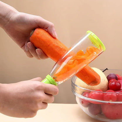 Kitchen Smart Multifunctional Stainless Steel Blade Fruits And Vegetables Peeler with ABS Container