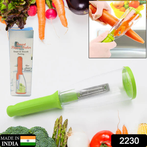 Kitchen Smart Multifunctional Stainless Steel Blade Fruits And Vegetables Peeler with ABS Container