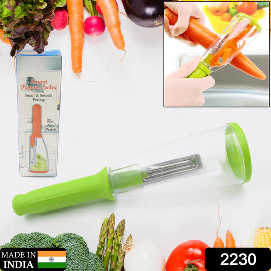 Kitchen Smart Multifunctional Stainless Steel Blade Fruits And Vegetables Peeler with ABS Container