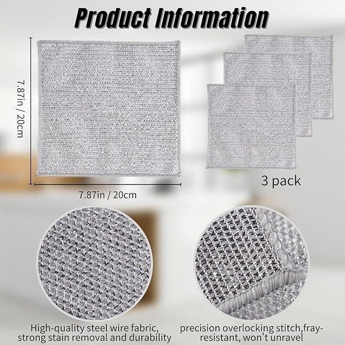 Double Layer Multipurpose Non-Scratch Dish Wash Cloth | BUY 5 GET 5 FREE