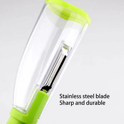 Kitchen Smart Multifunctional Stainless Steel Blade Fruits And Vegetables Peeler with ABS Container