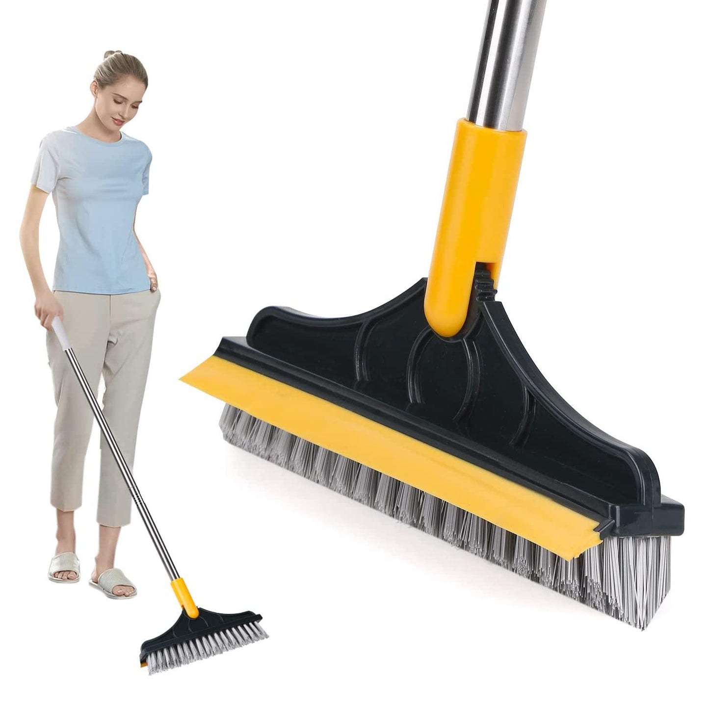 2-IN-1 FLOOR CLEANER BRUSH WITH LONG HANDLE 120 ROTATING