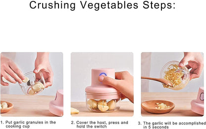Electric Mini Garlic Chopper – USB Rechargeable 250ml