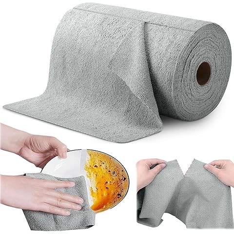 Microfiber Cleaning Cloth Roll | Reusable Kitchen Towel Roll (20 Sheets) | Lint-Free, Washable Microfiber Kitchen Cloth