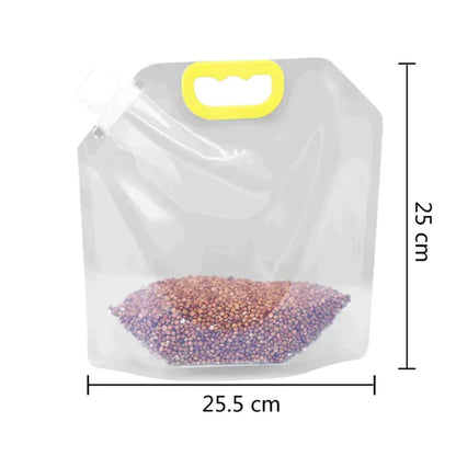 Airtight Multigrain Storage Bags - 1.5 liters with Silicone Funnel FREE - Pack of 3/4